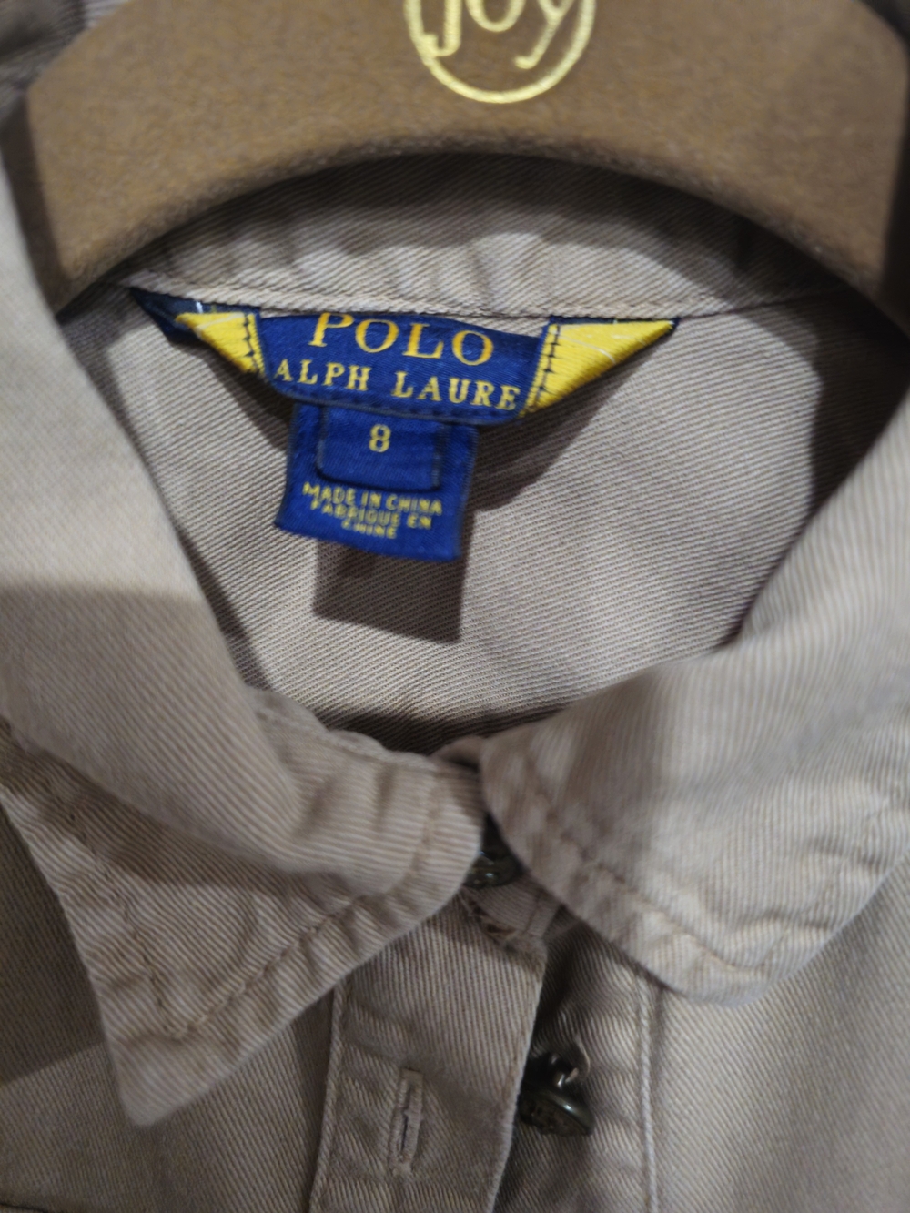 Polo by Ralph Lauren Girls' Khaki Button-Front Shirt Dress - Picture 5 of 5